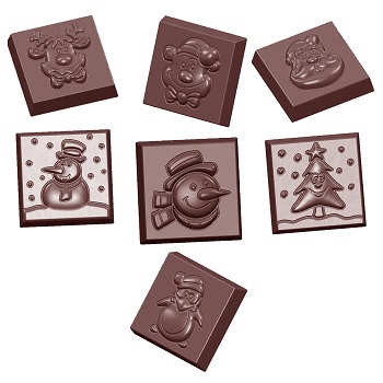 Chocolate World Christmas Assortment Tasting Tablets Polycarbonate Chocolate Mould